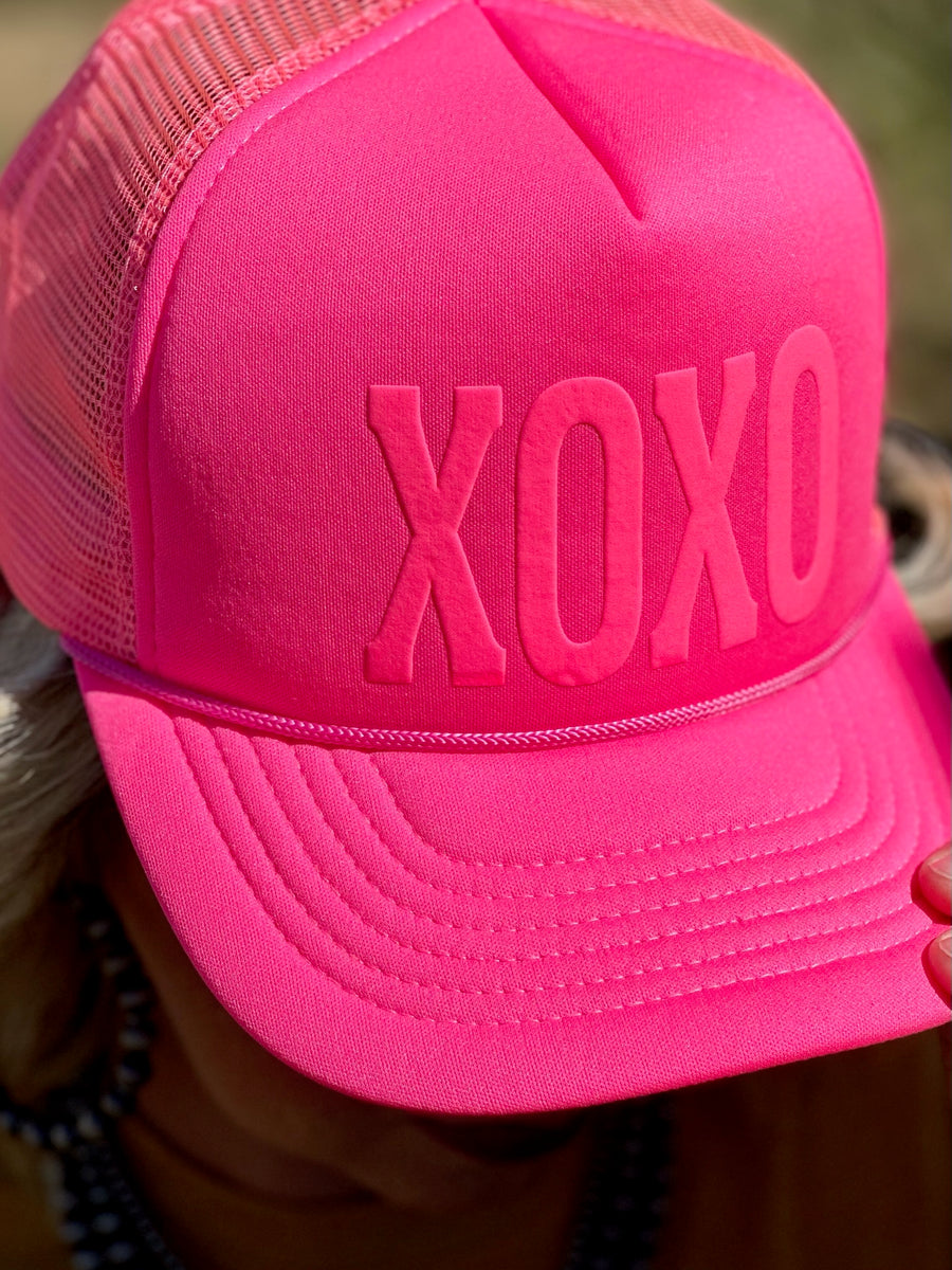 XOXO in Puff Lettering on a Trucker Cap – Texas True Threads