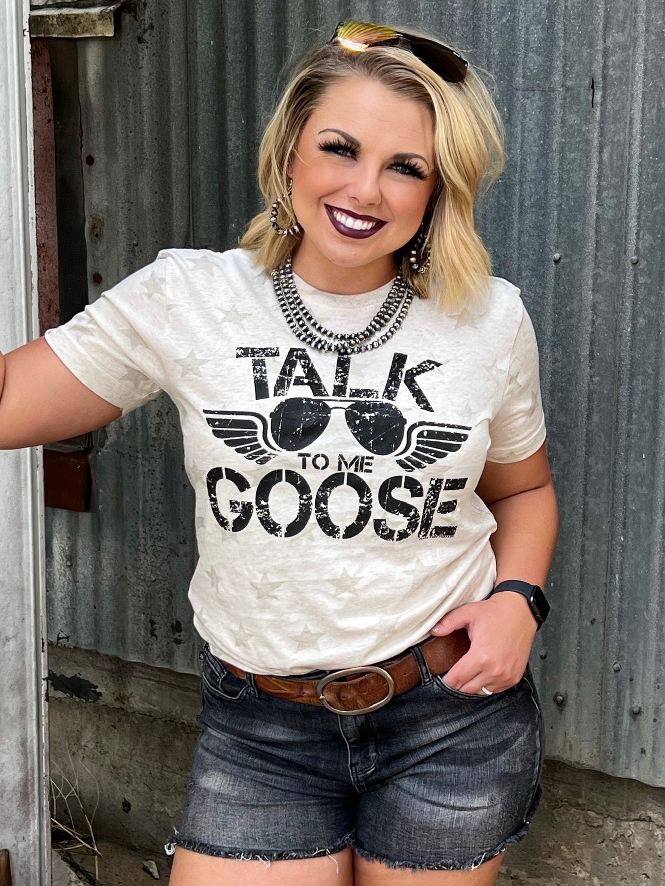 Talk to Me Goose Tee – Peachy Sunday